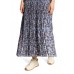 Betty Barclay - 9305 1697 Half lange rok blauw bruine luipaardprint.